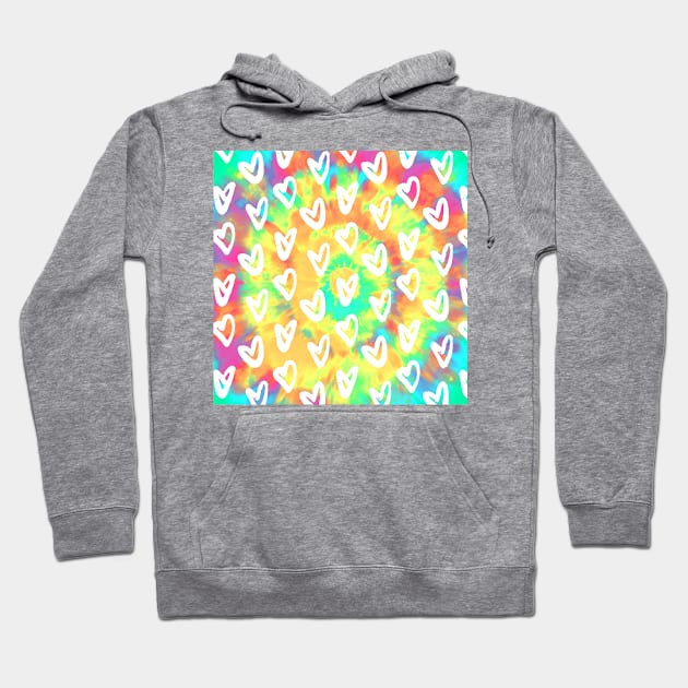 Tie Dye Hearts Hoodie by LylaLace Studio